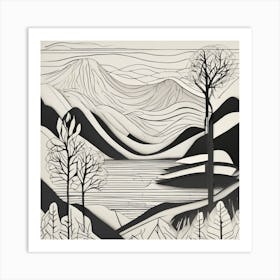 Landscape With Trees Art Print