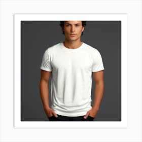 Mock Up Tshirt Blank Plain Cotton Unprinted Simple Minimalist Canvas Customizable Basic (17) Art Print