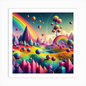 Rainbow Landscape Art Print