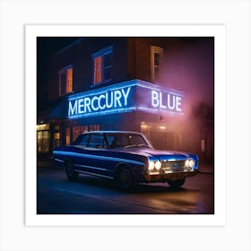 Blue mercury car Art Print