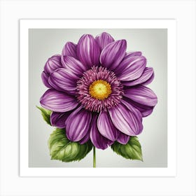 Purple Dahlia 23 Art Print