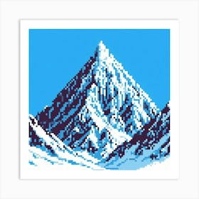 8-bit snowy mountain peak 2 Art Print