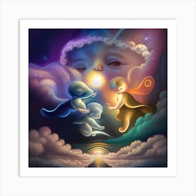 Moon And The Stars Art Print