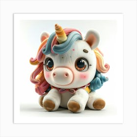 Unicorn Stuffed Animal 2 Art Print