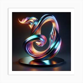 Abstract Flame 3D Illustration Art Print