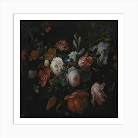 A Garland Of Flowers By Abraham Mignon Art Print