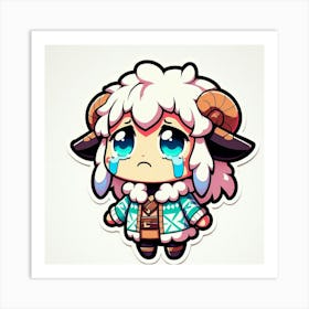 Cute Sheep Sticker Art Print