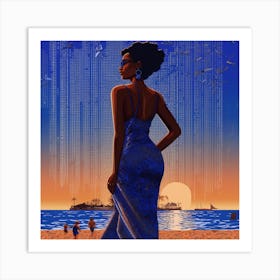 Woman On The Beach 1 Art Print