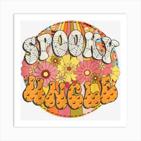 Spooky Uncle Retro Matching Family Groovy Halloween Art Print