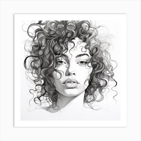 Curly Haired Girl 1 Art Print