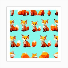 Fox pattern  Art Print