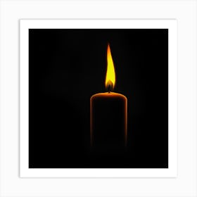 Candle In Black Art Print