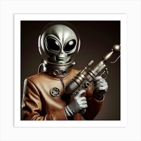 Alien Man With Gun Art Print