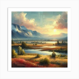 Sunset In The Mountains Art Print