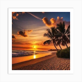 Sunset On The Beach 280 Art Print