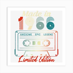 Made In 1966 Awesome Epic Legend 56 Birthday Cassette Art Print