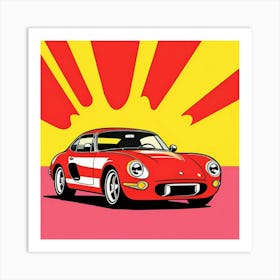 Speeding Vehicle in Retro Pop Aesthetic Art Print