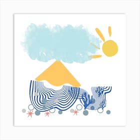 Blue Sky With Clouds Art Print