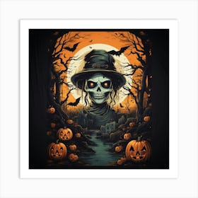 Halloween Skeleton 1 Art Print