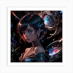 Space Girl 1 Art Print