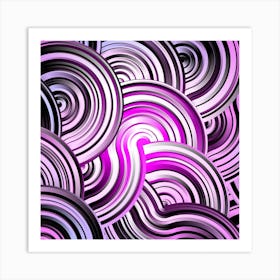 Pink Abstract Swirls Art Print