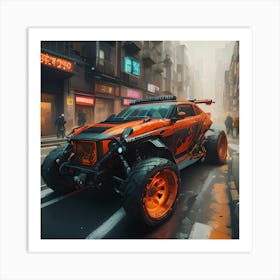 Pumpkin Car (Cyberpunk23) Art Print