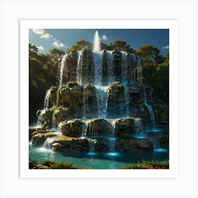 Waterfall In The Forest 75 Art Print