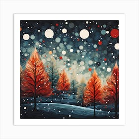 Snowy Trees Art Print