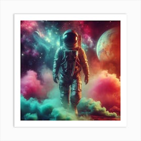 Astronaut In Space Art Print