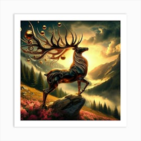 Deer In The Mountains Art Print