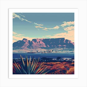 A Table Mountain In Cape Town Lofi Illustration 1720033597 4 Art Print