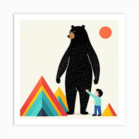 Bear And A Boy 9 Art Print