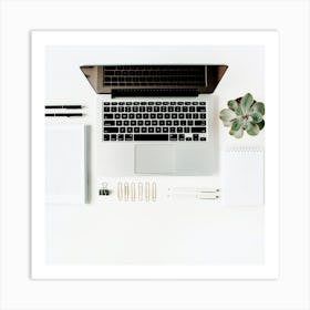 Top View Of A Laptop Art Print