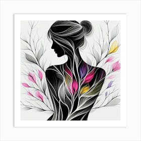 A woman’s silhouette 5 Art Print