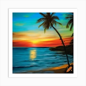 Craiyon 002926 A Landscape Painting Of The Vega Baja Puerto Nuevo Beach In Puerto Rico With Beautifu Art Print