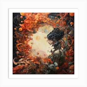 Woman In A Circle Art Print