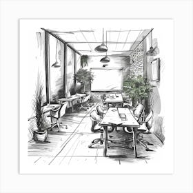 A Startup Incubator Hand Drawn Sketch Illustrati 1718666724 1 Art Print