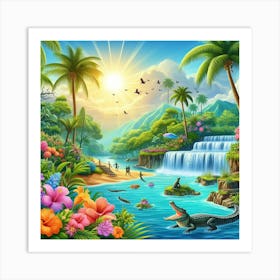 Tropical landscape 1 Art Print