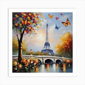 Paris With Butterflies 59 Art Print