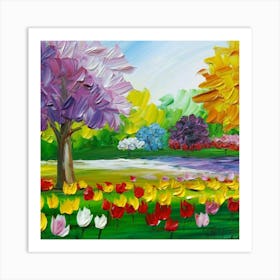 a flower garden in spring 2 Art Print