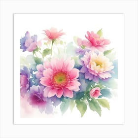 Watercolor Flowers 11 Art Print