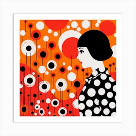 Yayoi Kusama Inspired Woman In Springtime Art Print