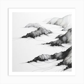 Coastline Colouring 2 Art Print