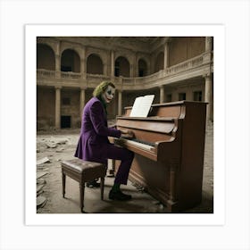 Joker Playing Piano Art Print