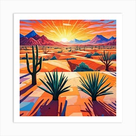 Sunset In The Desert Art Print