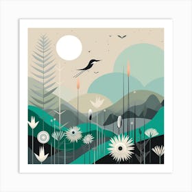 Bird In The Meadow Art Print