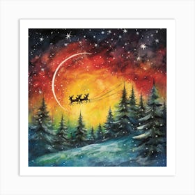 Santa Claus Flying 1 Art Print