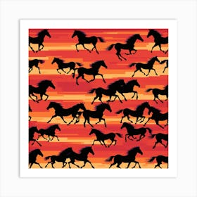 Horses In The Desert art print Art Print