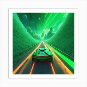 Car Driving Through A Tunnel Art Print