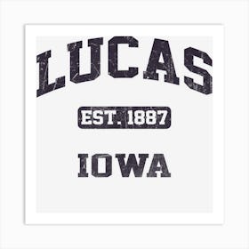 Lucas Iowa Ia Vintage State Athletic Style Art Print